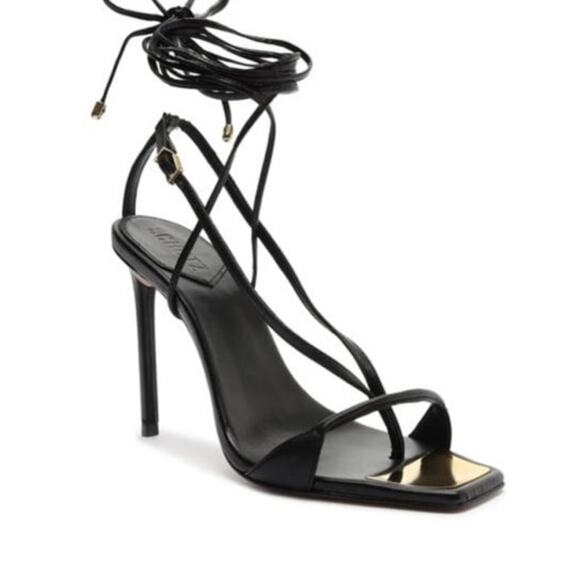 NWT SCHUTZ VIKKI BLACK STRAPPY HEEL Women’s Size 10 - Picture 10 of 11